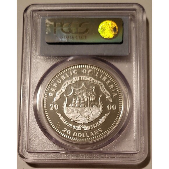 Liberia 2000 Silver Twenty Dollars Louisiana Purchase Proof PR69 DCAM PCGS - Picture 2 of 2